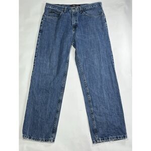 Lee Jeans Men 36x32 Relaxed Fit Straight Leg Medium Wash Blue Classic Comfort